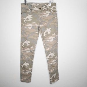 *Ann Taylor Loft Relax Skinny Camo Denim Jeans 26 Military Cottage Coastal Mom
